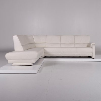 Vintage White Leather Corner Sofa From Musterring For At Pamono Vintage White Leather Corner Sofa From