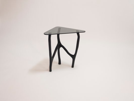 Black Oak Glass High Side Table By Robin Berrewaerts For Sale At Pamono