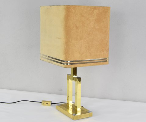 Lámpara de mesa española dorada de Willy Rizzo para Lumica, años 70 Lámpara de mesa española dorada de Willy Rizzo para Lumica, años 70