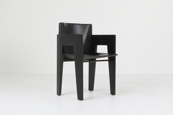 Black Oak And Leather Dining Chairs, Oak And Black Leather Dining Chairs
