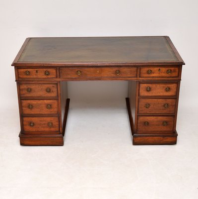 Antique Victorian Mahogany Leather Top Desk For Sale At Pamono