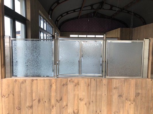 Vintage Art Deco Glass Room Dividers, Set of 2 for sale at