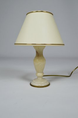 Small Neoclassical Italian White Marble, 1920s Table Lamps