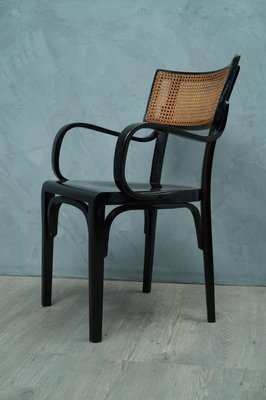 Chaise De Salle A Manger Art Nouveau Antique En Bois Noir Et Paille De Vienne 1910s En Vente Sur Pamono