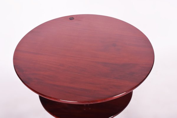 Small Antique German Mahogany Round, Vintage Small Round Coffee Table