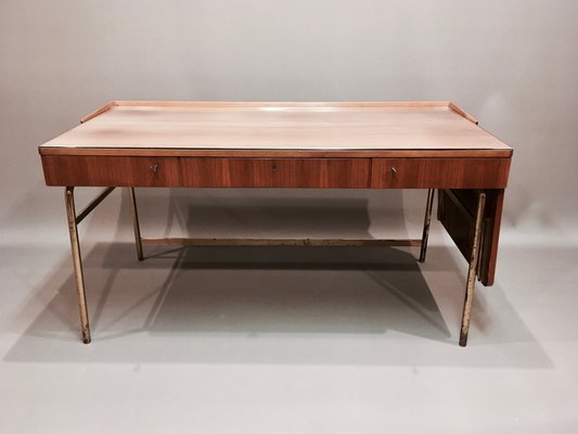 Scandinavian Modern Oak Brass And Rosewood Desk 1950s For Sale At