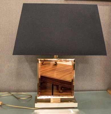 lampara de mesa francesa vintage de oro rosa y laton de maison jansen anos 70