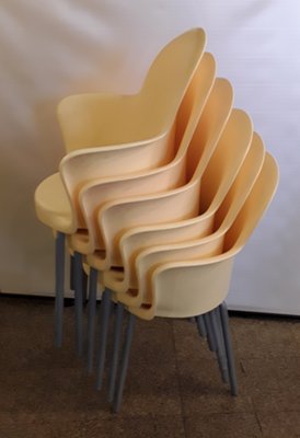Vintage Italian Model Gogo Basic Stacking Chairs by Marcello Ziliani for  Sintesi, 1980s, Set of 6