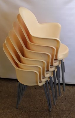 Vintage Italian Model Gogo Basic Stacking Chairs by Marcello Ziliani for  Sintesi, 1980s, Set of 6