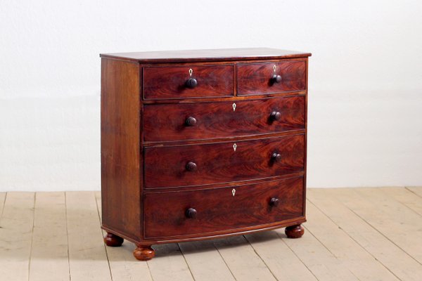 Antique Regency Mahogany Bow Front Dresser For Sale At Pamono