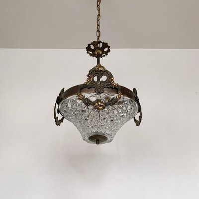 Heavy Cast Ornate Brass Pendant Lamp 1930s For Sale At Pamono