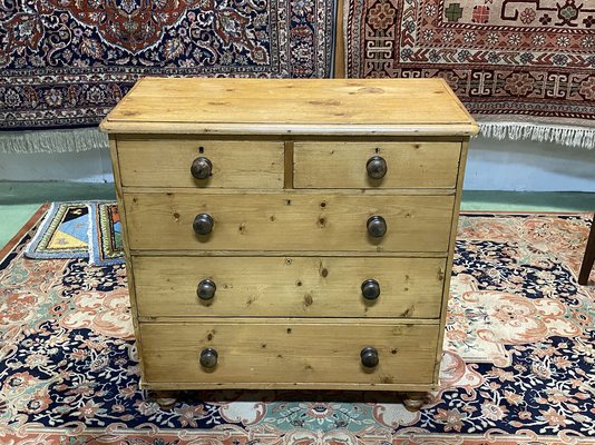 Antique English Pine Wood Dresser For Sale At Pamono