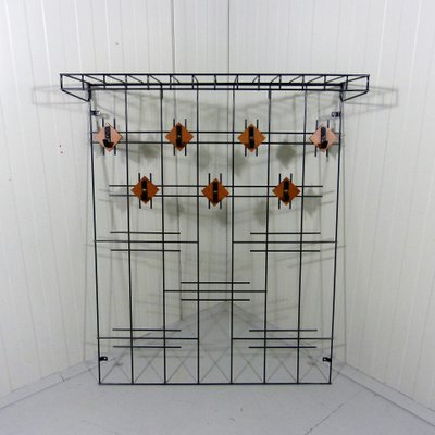 Wire Steel Wooden Wall Coat Rack With Hat Shelf 1960s For At Pamono - Hat Wall Rack Wire Steel Wooden Wall Coat Rack With Hat Shelf 1960s For At Pamono - Hat Wall Rack