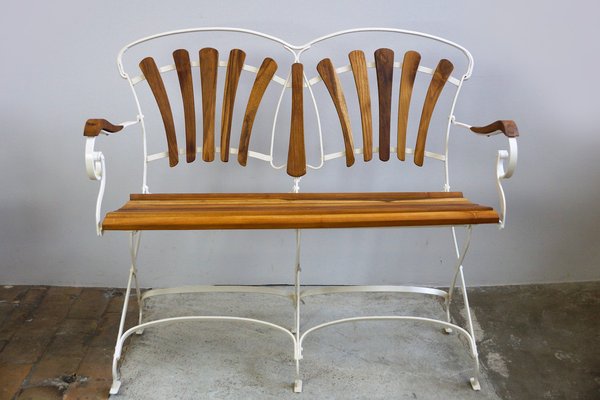 Art Nouveau Garden Set Of A Bench 2 Armchairs And Folding Table