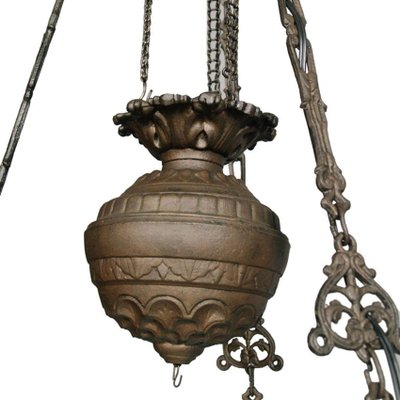 presumir Para construir Decano Lámpara de techo italiana antigua de cristal de Murano y bronce en venta en  Pamono