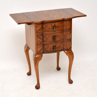 Antique Burr Walnut Drop Leaf Side Table For At Pamono Antique Burr Walnut Drop Leaf Side