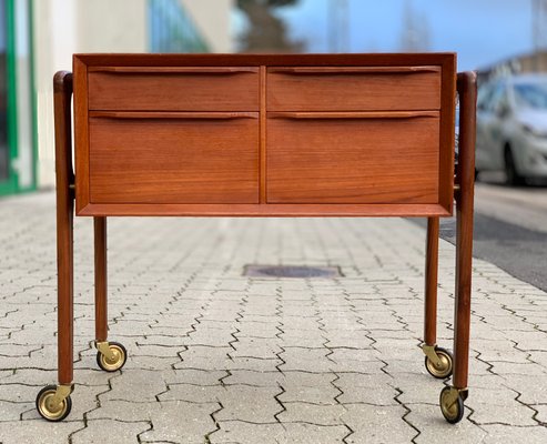 Mid Century Teak Sewing Cabinet By Arne Vodder Bei Pamono Kaufen