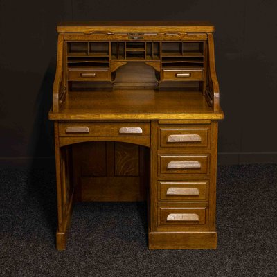 Antique Oak Roll Top Desk From Globe Wernicke For Sale At Pamono