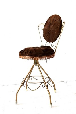 Chocolate Brown Velvet Vanity Chair 1960s for sale at Pamono