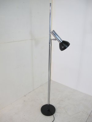 Mid Century Chrome Plated Steel, Portable Luminaire Floor Lamp