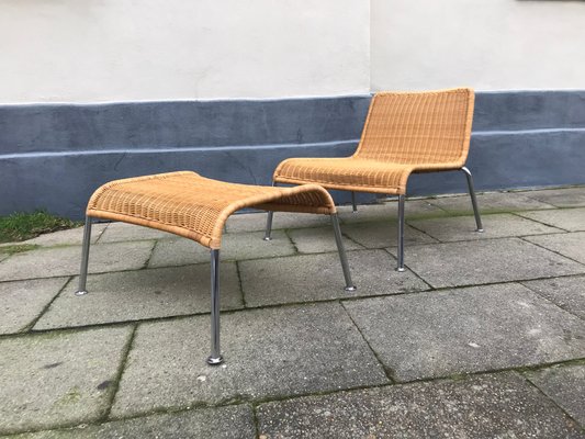 Rattan lounge 2024 chair with ottoman