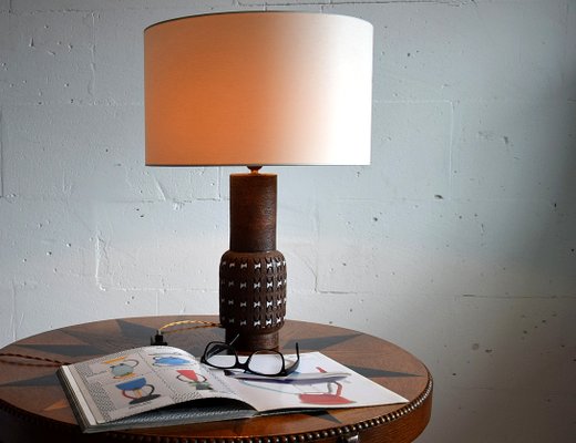 Mid Century Ceramic Table Lamp By Aldo, Whitewash Wood Tripod Table Lamp