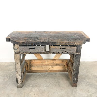 Small Industrial Wooden Workbench 1940s For Sale At Pamono