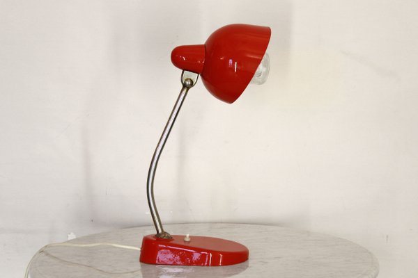 Table Lamp Vintage Red Lamp Lighting Space Age Desk Red Lamp Mid Century Vintage Red Lamp