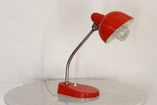 Table Lamp Vintage Red Lamp Lighting Space Age Desk Red Lamp Mid Century Vintage Red Lamp