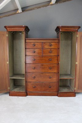 Antique Victorian Mahogany Compactum Wardrobe For Sale At Pamono
