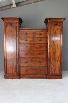 Antique Victorian Mahogany Compactum Wardrobe For Sale At Pamono