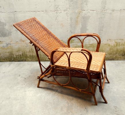 Italienischer Sessel aus Rattan & Malakka, 1920er bei Pamono kaufen