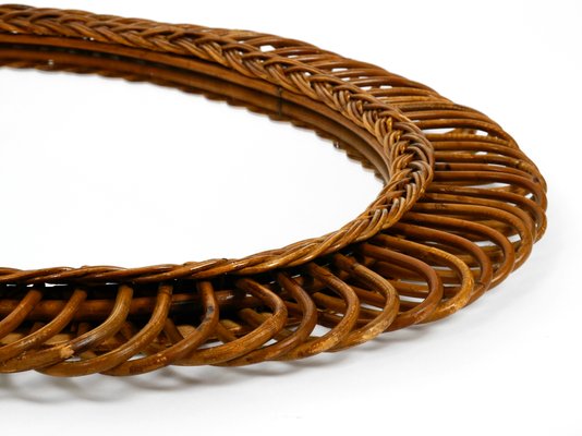 Large Italian Rattan Wall Mirror 1960s For At Pamono Large Italian Rattan Wall Mirror 1960s