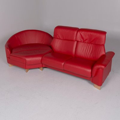 Vintage Red Leather Corner Sofa From Stressless For At Pamono Red Leather Corner Sofa From Stressless