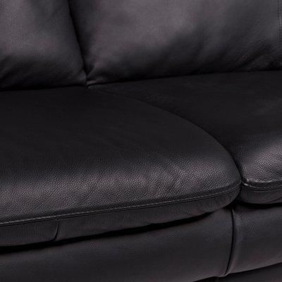 Vintage Black Leather 2 Seater Sofa From Italsofa For Sale At Pamono