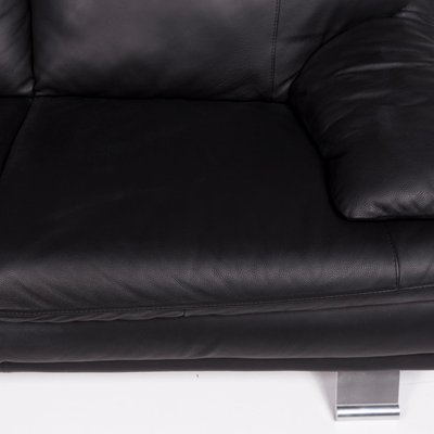 Vintage Black Leather 2 Seater Sofa From Italsofa For Sale At Pamono