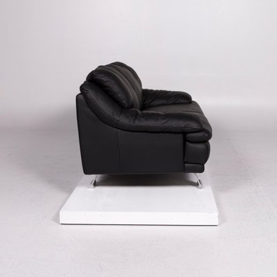 Vintage Black Leather 2 Seater Sofa From Italsofa For Sale At Pamono