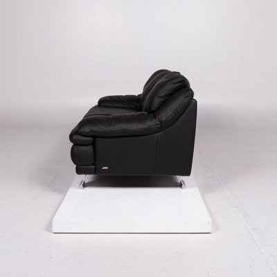 Vintage Black Leather 2 Seater Sofa From Italsofa For Sale At Pamono