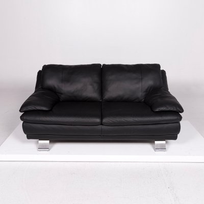 Vintage Black Leather 2 Seater Sofa From Italsofa For Sale At Pamono