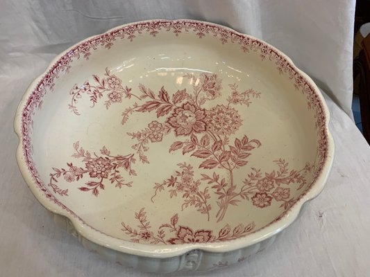 Set da bagno antico in porcellana di St Amand et Hamage, set Antico Grande Piatto Ceramica San Amand Hamage Belga La