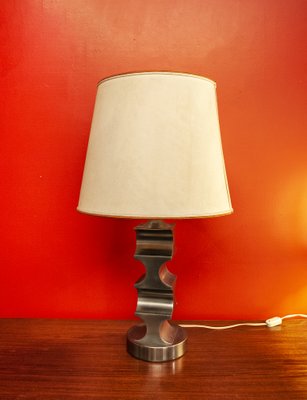 Pewter Woven Table Lamp 1970s For, Woven Table Lamp