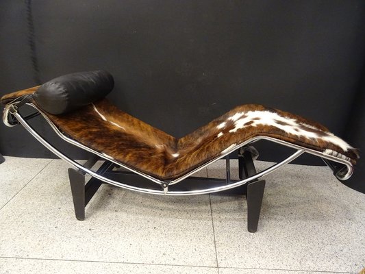 Vintage Chrome And Cowhide Chaise Lounge For Sale At Pamono