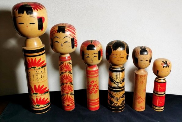antique kokeshi dolls