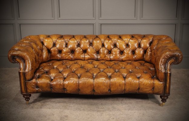 Tan Leather Chesterfield Sofa 1920s For At Pamono Tan Leather Chesterfield Sofa 1920s