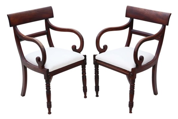 Antique Regency Mahogany Desk Chairs Set Of 2 For Sale At Pamono