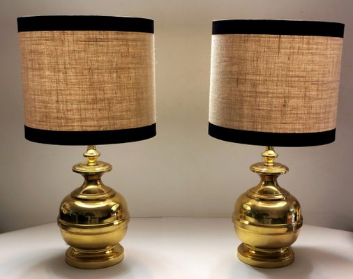 Vintage Italian Brass Table Lamps, Brass Table Lamp Vintage