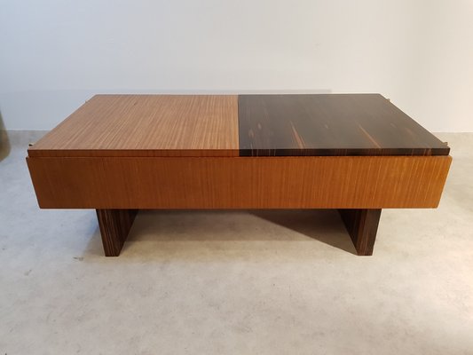 Art Deco Macassar Ebony And Palm Veneer Coffee Table 1940s For Sale At Pamono