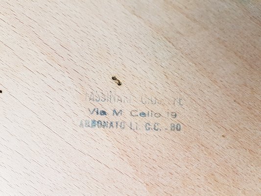 Tavolino da caffè in vetro specchiato e legno di Pietro Tavolino da caffè in vetro specchiato e legno di Pietro
