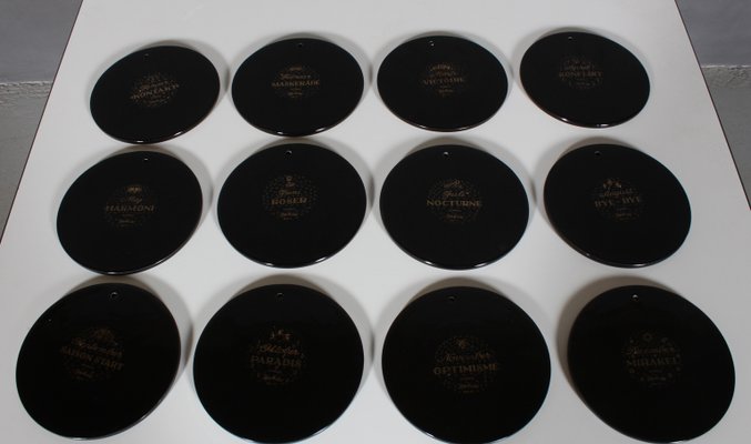 Wall Plates by Bjørn Wiinblad for Nymolle, 1960s, Set of 12 for