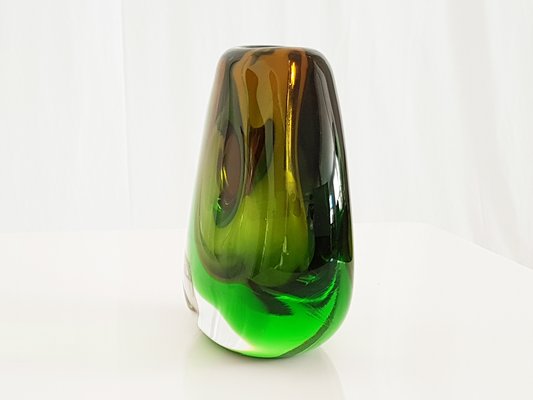 Vintage Submerged Glass Vase By Vladimir Mika For Moser Glasswork